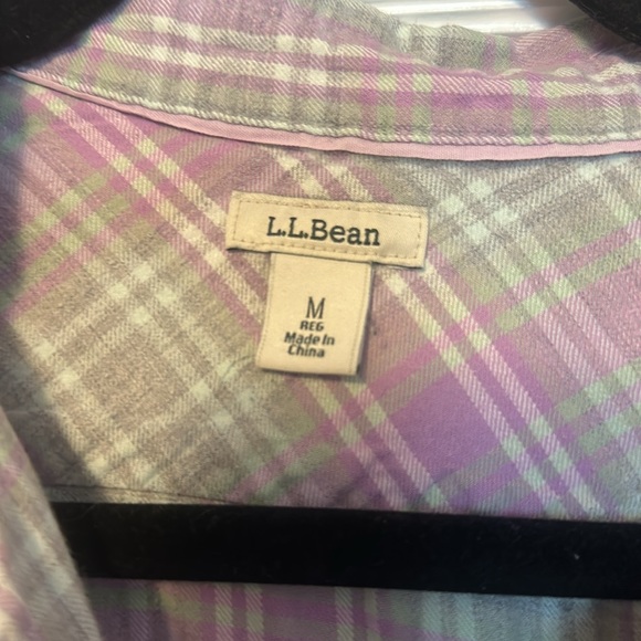 L.L. Bean, lilac and gray flannel size medium - Picture 3 of 5
